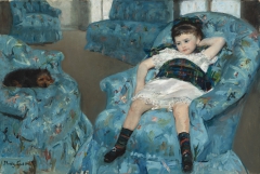 Little Girl in a Blue Armchair by Mary Cassatt