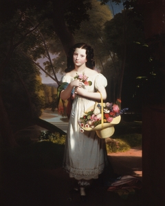 Little Girl with Flowers (Amelia Palmer) by Charles C. Ingham