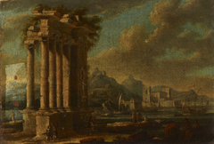 Maritime Landscape with Ruins by Leonardo Coccorante