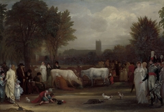 Milkmaids in St. James's Park, Westminster Abbey Beyond by Benjamin West