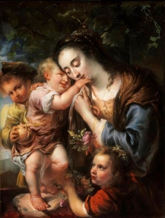 Mother with her Three Children (Maria Ovens, the Wife of the Painter) by Jürgen Ovens