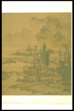 Mountain with weeping willow (#279, in black box) by Liu Du