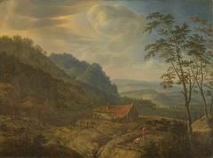 Mountainous Landscape with Farm by Herman Saftleven