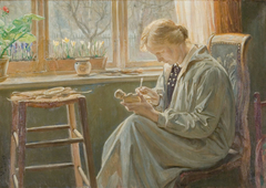 My wife at work by Valdemar Irminger