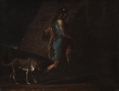 Ossian Carrying his Dead Brother Fillan, Followed by Fingal's Dog Bran. by CF Høyer