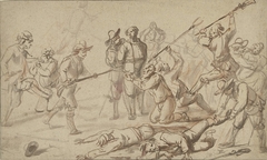 Overval op boeren by Cornelis de Wael