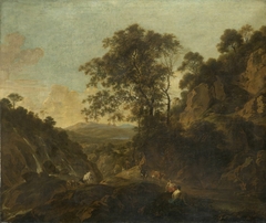 Paysage italianisant avec cascades by Dirck van der Lisse