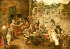 Peasants Drinking outside an Inn by Pieter Breughel the Younger