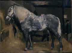 Percheron dans une écurie by Joseph-Auguste Rousselin