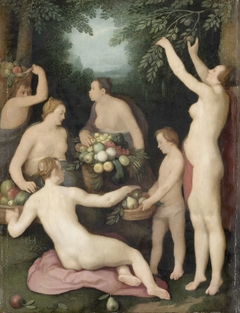 Pomona Receiving the Harvest of Fruit by Cornelis Cornelisz. van Haarlem