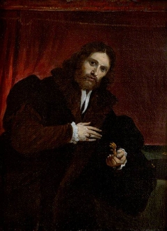 Portrait of a Man in a Fur-Lined Coat Holding a Lion's Claw (after Lorenzo Lotto) by David Teniers the Younger