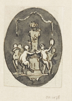 Putti dansend rond een herme by Jurriaan Andriessen