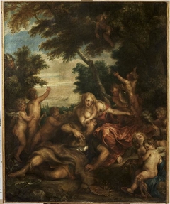 Rinaldo and Armida as lovers observed by Ubaldo and Carlo, ca. 1632 by Anthony van Dyck