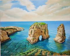 Rocks by the sea off Beirut by Hicham Takache