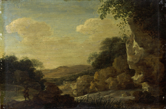 Rotsachtig landschap by Gillis d'Hondecoeter