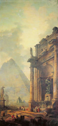 Ruines avec pyramide by Hubert Robert