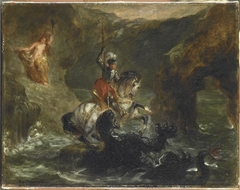 Saint George fighting the dragon by Eugène Delacroix