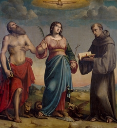 San Jerónimo, Santa Margarita y San Francisco by Giacomo Raibolini