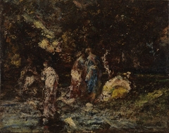 Scène galante dans un parc by Adolphe Joseph Thomas Monticelli