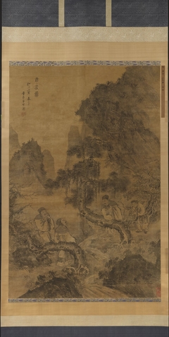 Scholars Conversing Across Rapids, Ming style by Tang Yin