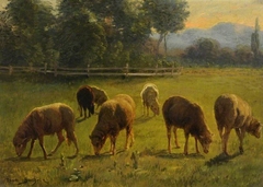 Sheep in a Landscape by Rosa Bonheur