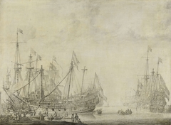 Ships after the Battle by Willem van de Velde I