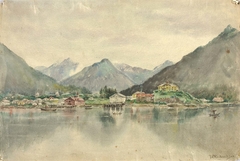 Sitka from the Islands, Showing Russian Castle, 1888 by Theodore J Richardson