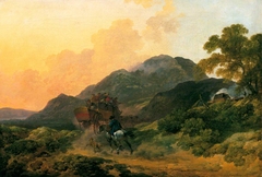 Skiddaw, Cumberland, a Summer Evening with a Stage Coach by Philip James de Loutherbourg