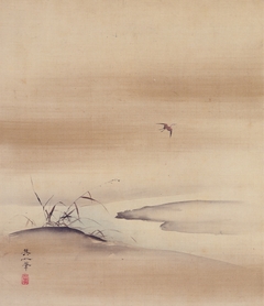 Snipes [left from the triptych Three Evening Scenes] by Suzuki Kiitsu