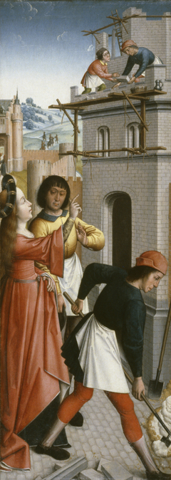 St. Barbara Directing the Construction of a Third Window in Her Tower by Master of the Joseph Sequence