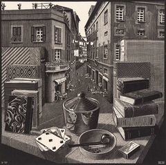 Still Life and Street by M. C. Escher