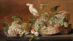 Still life with parrot by Roelof Koets