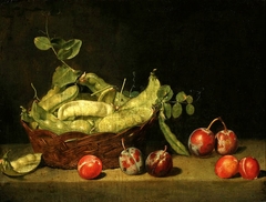 Still life with pea and plums. by Mateusz Tokarski