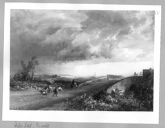 storm over an Italian landscape by Oswald Achenbach