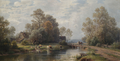 Summer River Landscape near a Farmstead by Paul Weber