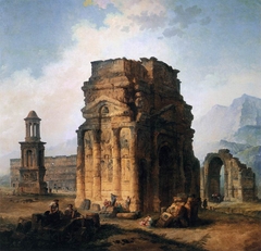 The Arc de Triomphe and the Theatre of Orange by Hubert Robert