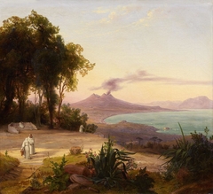 The Bay of Naples with view of Mount Vesuvius by August Ahlborn