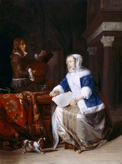 The Duet or Le Corset Bleu by Gabriël Metsu