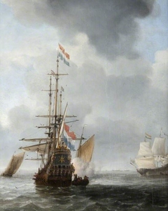 The Dutch Man-of-War 'Star' at Anchor by Willem van de Velde the Younger