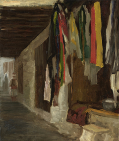 The dyeworks in the souk, Algiers by Eugène Isabey