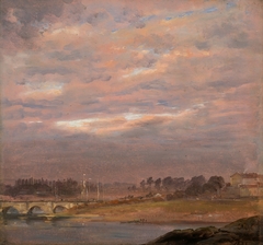 The Elbe in the Evening by Johan Christian Dahl