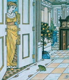 The Frog Asks To Be Allowed To Enter The Castle - Illustration For "The Frog Prince by Walter C ... - Walter Crane - ABDAG003355 by Walter Crane