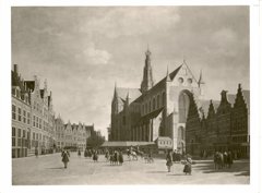 The Grote Markt in Haarlem with the St. Bavo church, seen from the west by Gerrit Adriaenszoon Berckheyde