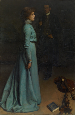 The lady in blue (Mr and Mrs J ... by Hugh Ramsay