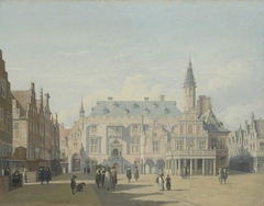 The Market Place and Town Hall, Haarlem by Gerrit Adriaenszoon Berckheyde