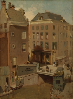 The Osjessluis near Kalverstraat in Amsterdam by Charles Rochussen