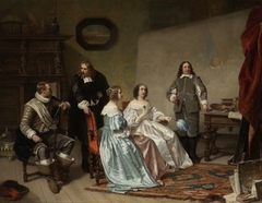 The Princess of Orange Visiting the Work-shop of Bartholomeus van der Helst by Hendrik Jacobus Scholten