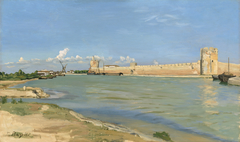 The Ramparts at Aigues-Mortes by Frédéric Bazille