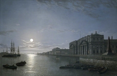 The Thames and Greenwich Hospital by Moonlight by Henry Pether