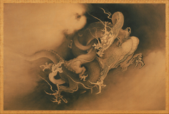 Two Dragons in Clouds by Kanō Hōgai